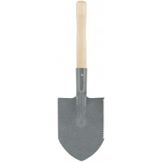 Лопатка туристическая с деревянным черенком 150x215x550 мм (77233)