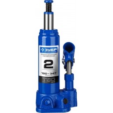 Домкрат гидравлический бутылочный 2 т 180-347 мм в кейсе Профессионал ЗУБР 43060-2-K