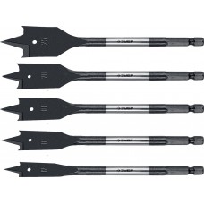 Набор сверл перовых по дереву 5 шт 12-16-18-20-25 мм хвостовик HEX 1/4