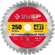 Диск пильный по дереву Оптимальный рез, 250 х 32/30 мм, 40Т ЗУБР 36912-250-32-40_z01