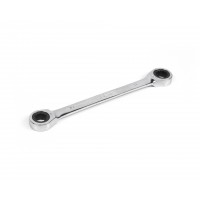 Ключ накидной двусторонний 10х11 мм трещоточный хромирование HORTZ