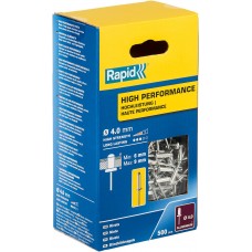 Алюминиевая высокопроизводительная заклепка R:High-performance-rivet, 4.0 х 12 мм, 500 шт RAPID 5001434