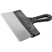 Шпатель фасадный нержавеющий 250 мм зуб 4?4 мм пластиковая ручка ЗУБР 10078-25-04