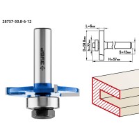 Фреза горизонтально-пазовая 50.8 x 6 мм, хвостовик 12 мм ЗУБР Профессионал 28757-50.8-6-12