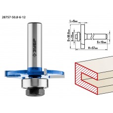 Фреза горизонтально-пазовая 50.8 x 6 мм, хвостовик 12 мм ЗУБР Профессионал 28757-50.8-6-12