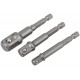 Адаптеры под головки с хвостовика U-типа под биты, набор 3 шт., CrV сталь (57953)