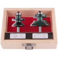 Фрезы по дереву для вагонки, набор 2 шт., деревянный бокс, DxH=50,8/34,9х28,6 мм (36569)