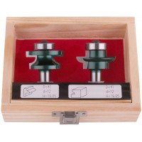 Фрезы по дереву комбинированные универсальные, набор 2 шт., деревянный бокс, DxH=41х19,5 мм (36567)