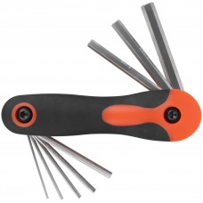 Ключи шестигранные HEX CrV 8 шт.( 1,5-8 мм ) складные, прорезиненный держатель