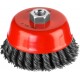 Чашечная щетка-крацовка для УШМ 100 мм, жгутированная стальная проволока 0.5 мм MIRAX 35104-100-2