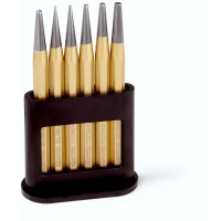 Набор пробойников DIN 6458, 6 пр., O 1/2/3/4/5 мм + Кернер DIN 7250 O 4 мм, 8-гран. профиль 10 мм, пластиковая подставка (RE-4241200)