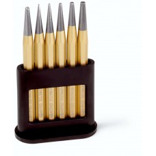 Набор пробойников DIN 6458, 6 пр., O 1/2/3/4/5 мм + Кернер DIN 7250 O 4 мм, 8-гран. профиль 10 мм, пластиковая подставка (RE-4241200)