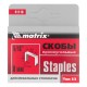 Скобы, 8 мм, для мебельного степлера, тип 53, 1000 шт Matrix (41118)