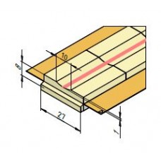 Керамическая подкладка прямоугольная КЕДР КП-10К (ширина 27 мм, канавка 10 мм скругленная, длина 600 мм)
