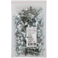 Шурупы кровельные оцинк. некрашеные, со сверлом М6,3 х 32 100шт. Фасовка (23125-0)