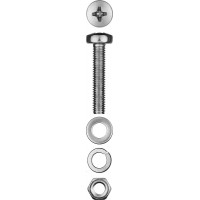 Винт с гайкой и шайбами M5?30 мм DIN 7985 цинк 12 шт ЗУБР 303476-05-030