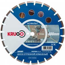 Диск алмазный сегментный по асфальту (лазерная наварка) 400x25.4x40x3.2x10/17mm KRUGO (LAB16HY)