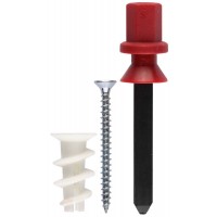 Дюбель нейлоновый для гипсокартона ДРИВА 23 мм, 8 шт, с саморезом и установочной насадкой для дрели ЗУБР 4-301256
