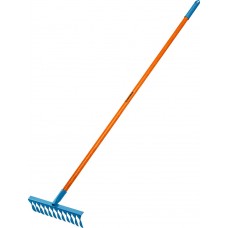 Садовые грабли PR-12T FIBER, 380 х 100 х 1530 мм, 12 витых зубцов, углеродистая сталь, фибергласовый черенок, PROLine GRINDA 39654