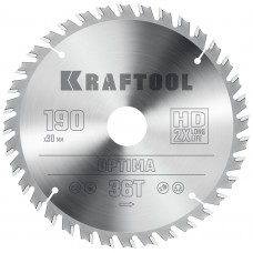 Пильный диск по дереву Optima, 190 х 30 мм, 36Т KRAFTOOL 36951-190-30