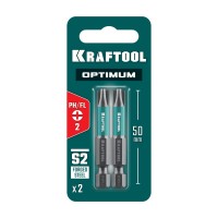 Биты OPTIMUM PH/FL2 50 мм 2 штуки KRAFTOOL 261221-2-50-2