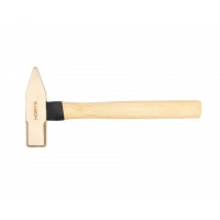 Молоток слесарный 1.0 квадратный боек сплав AlCu искробезопасный с деревянной рукояткой HORTZ