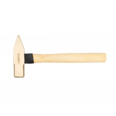 Молоток слесарный 1.0 квадратный боек сплав AlCu искробезопасный с деревянной рукояткой HORTZ