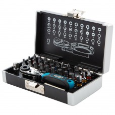 Набор бит, 1/4, магнитный адаптер, сталь S2, пластиковый кейс, 33 предмета Gross (11365)