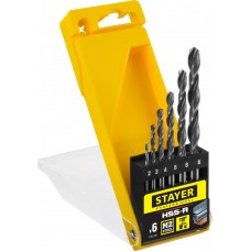 Набор сверл по металлу быстрорежущая сталь P6M5 класс В Professional HSS-R STAYER 6 шт (2-8 мм) 29602-H6_z01  