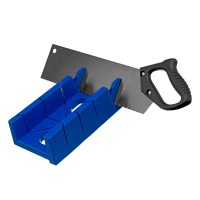 Стусло пластиковое, синее, 4 угла для запила, пила 350 мм Сибртех (22536)