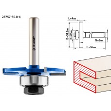 Фреза горизонтально-пазовая 50.8 x 4 мм, хвостовик 8 мм ЗУБР Профессионал 28757-50.8-4