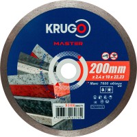 Диск алмазный сплошной ультратонкий KRUGO MASTER 200х2,4х22,2х10 mm 81082000279