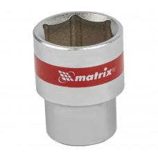 Головка торцевая, 22 мм, шестигранная, CrV, под квадрат 1/2, хромированная Matrix