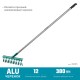 Садовые грабли PR-12T ALU, 380 х 95 х 1500 мм, 12 витых зубцов, углеродистая сталь, алюминиевый черенок, PROLine GRINDA 39585