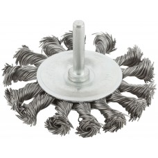Корщетка, тип колесо, со штифтом, стальная витая проволока 75 мм (38493М)