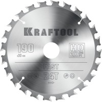 Пильный диск по дереву Fast, 190 х 30 мм, 24Т KRAFTOOL 36950-190-30