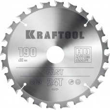 Пильный диск по дереву Fast, 190 х 30 мм, 24Т KRAFTOOL 36950-190-30