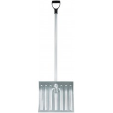 Лопата для уборки снега тротуарная стальная, изогнутый алюминиевый черенок 428х375x1300 мм (68124)