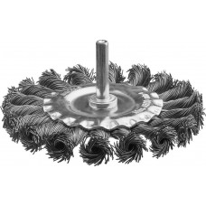 Щетка дисковая для дрели 100 / 6 мм, жгутированная стальная проволока 0.5 мм MIRAX 35146-100