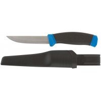 Нож строительный, нержавеющая сталь, прорезиненная ручка, лезвие 100 мм (10610М)