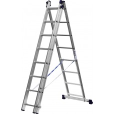 Алюминиевая трехсекционная лестница 8 ступеней со стабилизатором СИБИН 38833-08