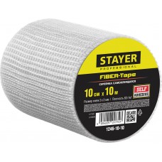 Серпянка самоклеящаяся FIBER-Tape, 10 см х 10 м, 3 х 3 мм STAYER Professional 1246-10-10