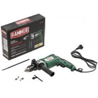 Дрель ударная 950 Вт, 0-3000 об/мин, ключевой патрон 13 мм, 2,3 кг, резиновые вставки, металлический корпус редуктора, коробка HAMMER 86900