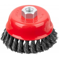 Корщетка-чашка, гайка М14, стальная витая проволока 100 мм (39468)