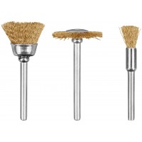 Корщетки латунированные, набор 3 шт (36904)