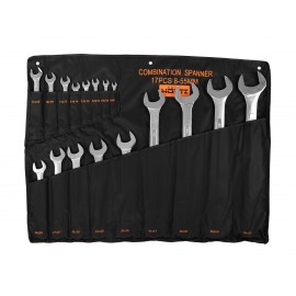 Набор ключей гаечных комбинированных 17шт. (8-55) хромирование HORTZ