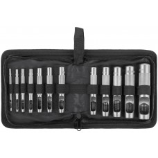 Пробойники для кожи, набор 12 шт. (отверстия 3-4-5-6-7-8-9-10-12-14-16-19 мм ) (67429)