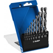 Набор сверл по металлу 1-10 мм 10 шт сталь Р6М5 класс А ЗУБР ПРОФ-А Профессионал 29625-H10