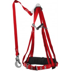 Пояс страховочный УРАЛ строп с ленточным амортизатором, 3 точки крепления, L (1140-1440), лямочный с наплечными и набедренными лямками ЗУБР 11583