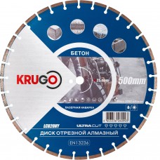 Диск алмазный по бетону, лазерная сварка 500x25.4x40x4,12x10mm KRUGO (LCB20HY)